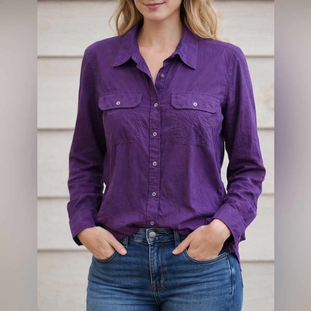 Lauren Ralph Lauren Purple Button-Down Shirt